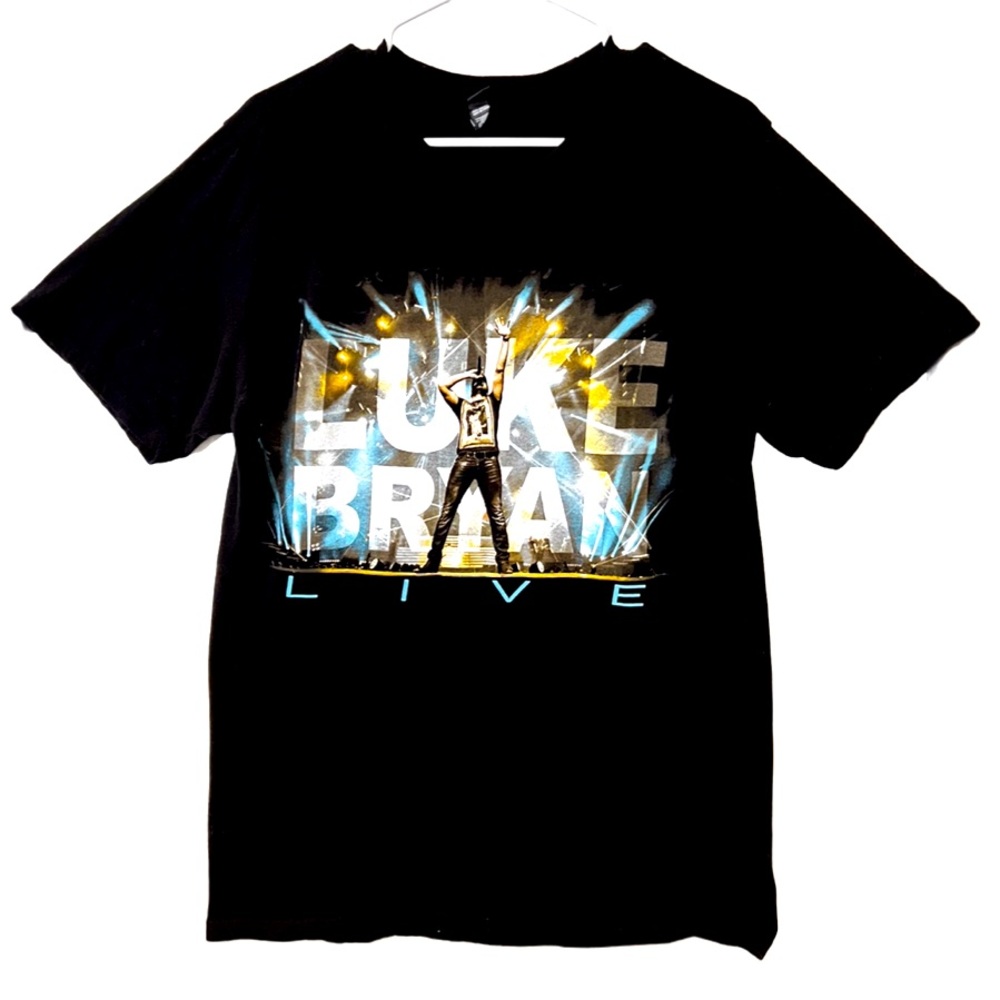Large Black Luke Bryan Live 2017 Concert Tour Country Singer Band Tee Shirt